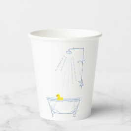 Vasos De Papel Blue Bathtub Yellow Duck Baby Shower Welcome