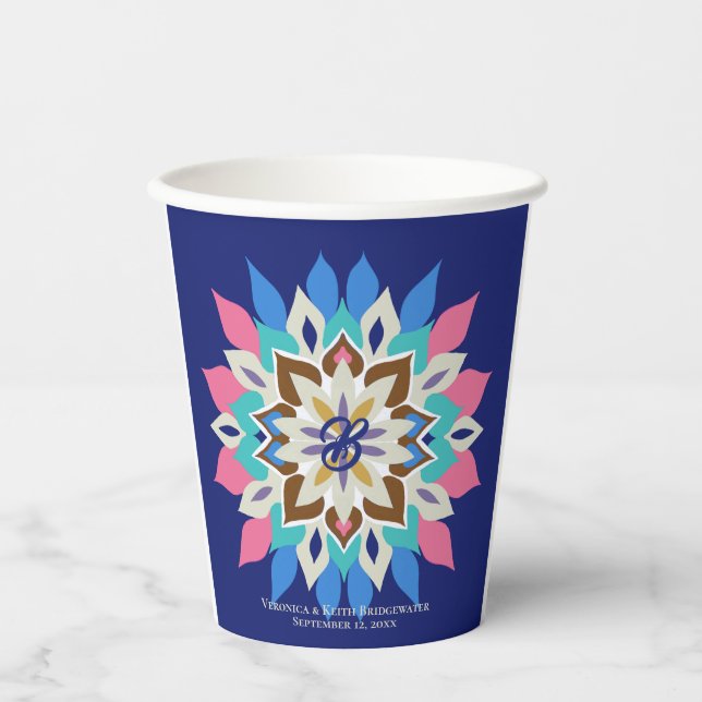 Vasos De Papel Blue Bayou 12-oz Boda  (Anverso)