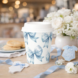 Vasos De Papel Blue Bow Baby Boy Elegant Baby Shower 