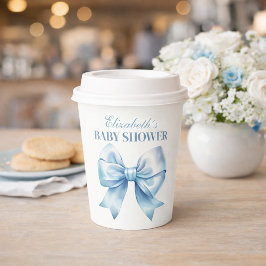 Vasos De Papel Blue Bow Baby Boy Elegant Baby Shower Paper Cups