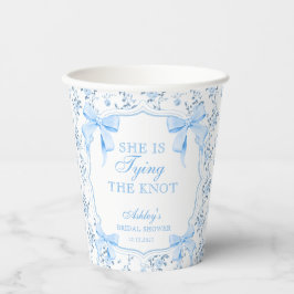 Vasos De Papel Blue Bow está atando la ducha nupcial