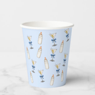 Vasos De Papel Blue Bow Martinis Baby Bottles Baby Shower