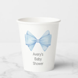 Vasos De Papel Blue Bow Modern Boy Baby Shower