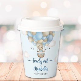 Vasos De Papel Blue & Brown Bear Baby Shower boy