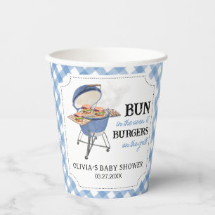 Vasos De Papel Blue Burger BBQ Baby Shower