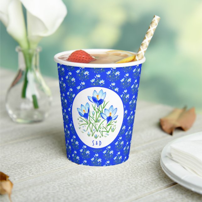 Vasos De Papel Blue Crocuses Wedding (in situ)