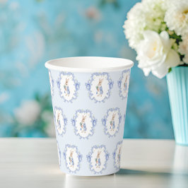 Vasos De Papel Blue Cute Bunny Boy Cubos de papel Baby Shower