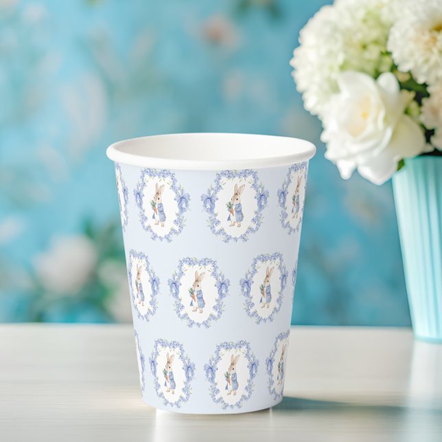 Vasos De Papel Blue Cute Bunny Boy Cubos de papel Baby Shower (Subido por el creador)