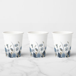 Vasos De Papel Blue Dahlias Cornflower