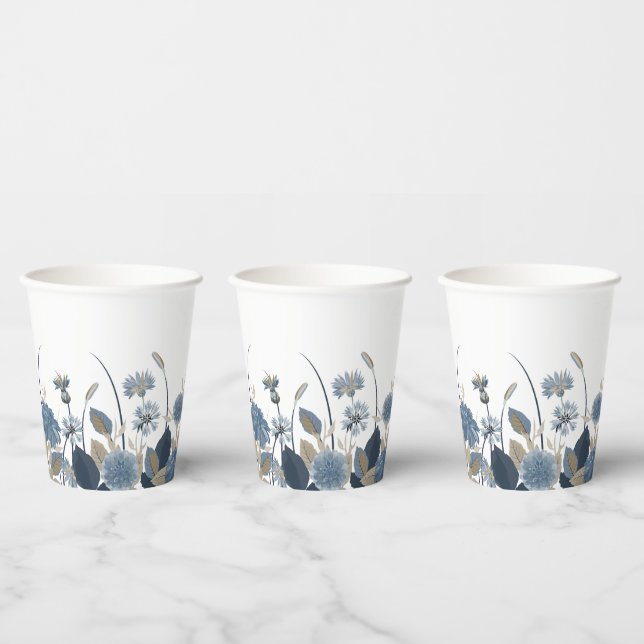 Vasos De Papel Blue Dahlias Cornflower (Multi)