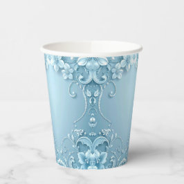 Vasos De Papel Blue Decorative Floral Paper Cups