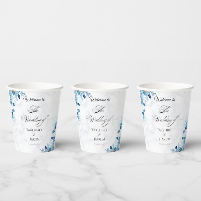 Vasos De Papel Blue Elegant flower summer wedding (Multi)