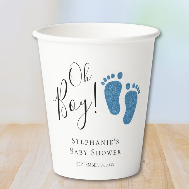Vasos De Papel Blue Feet Baby Boy Baby Shower (Subido por el creador)