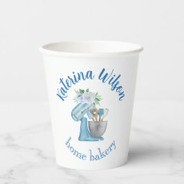 Vasos De Papel  Blue Flower Mixer Small Bakery Logo Brand