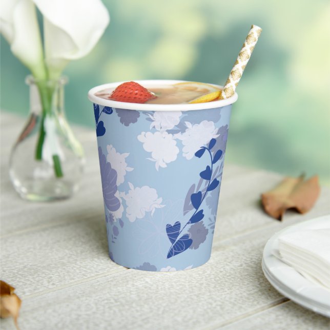 Vasos De Papel Blue Flowers (in situ)