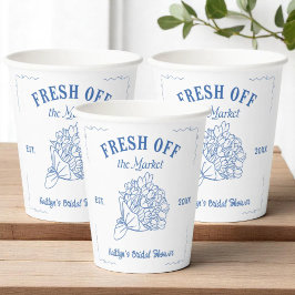 Vasos De Papel Blue Fresh Off The Market Bridal Shower