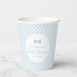 Vasos De Papel Blue gingham lindo lazo con bebé