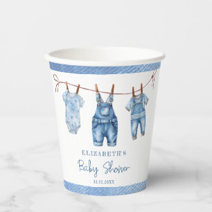 Vasos De Papel Blue Jean Baby Denim Boy Baby Shower