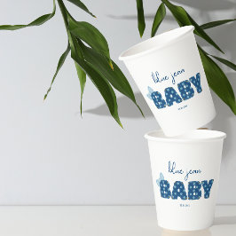 Vasos De Papel Blue Jean Baby Shower Tableware | Fiesta temática
