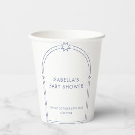 Vasos De Papel Blue Minimalista Boho Arch Baby Shower