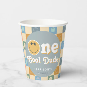 Vasos De Papel Blue One Guay Dude Boys 1er cumpleaños
