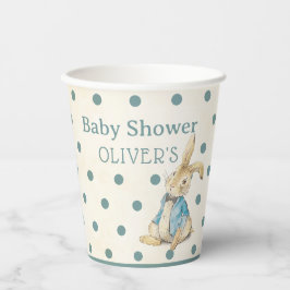 Vasos De Papel Blue Peter The Rabbit Vintage Boy Baby Shower