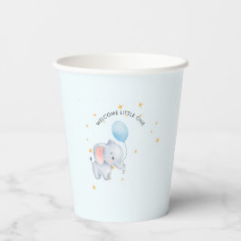 Vasos De Papel Blue Playful Elephants Baby Shower