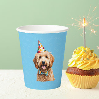Vasos De Papel Blue Puppy Dog Birthday Paw
