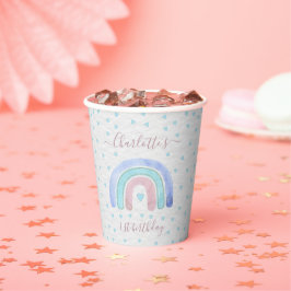 Vasos De Papel Blue Purple Pastel Rainbow First Birday