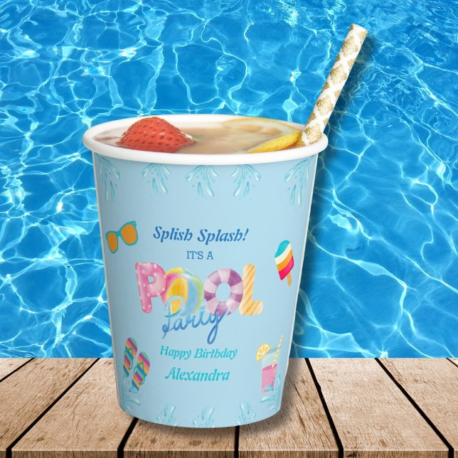 Vasos De Papel Blue Splish Splash Kids Birday Pool Fiesta (Subido por el creador)