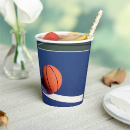 Vasos De Papel Blue Sports Birday Party Court & Basketball