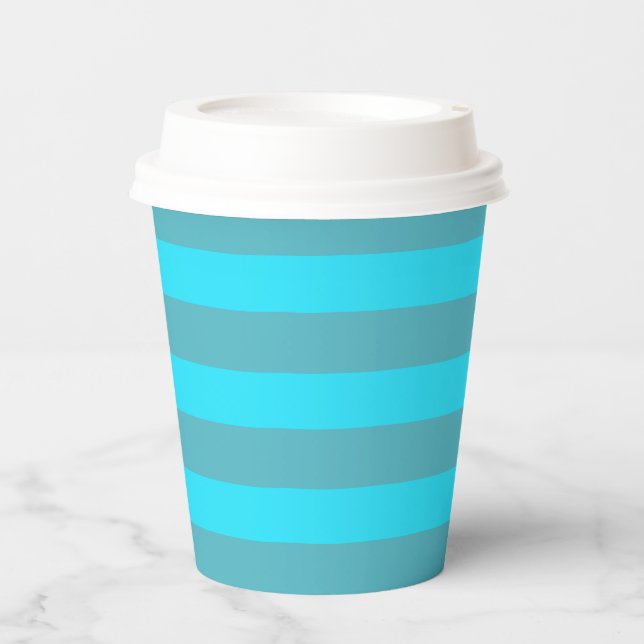 Vasos De Papel Blue Stripes Sea Deep Ocean Fiesta Elegant (Anverso)