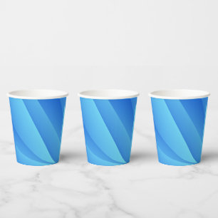 Vasos De Papel Blue Swirl