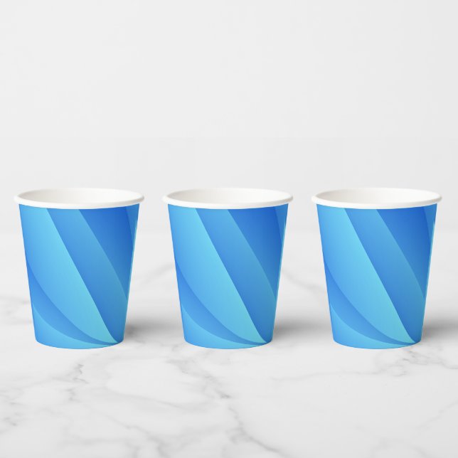 Vasos De Papel Blue Swirl (Multi)