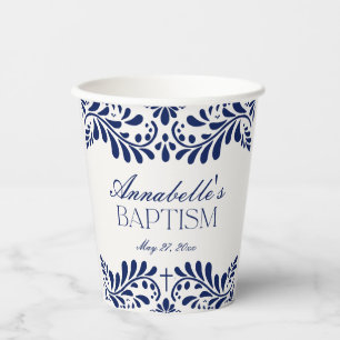 Vasos De Papel Blue Talavera Tile Estilo Español Fiesta Baptismo