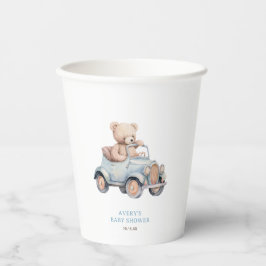 Vasos De Papel Blue Teddy Bear Balloon Boy Baby Shower