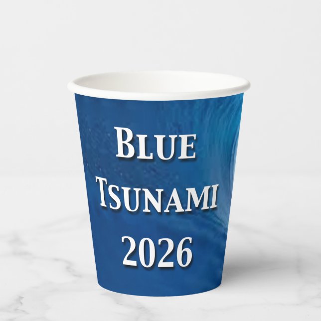 Vasos De Papel Blue Tsunami Election 2026 (Anverso)