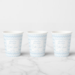 Vasos De Papel Blue Wavy Retro Sweet Baby Boy Shower
