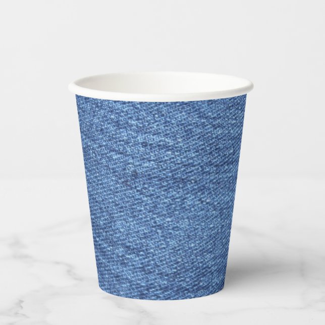Vasos De Papel Blue White Denim Texim Look Image Paper Cup (Anverso)