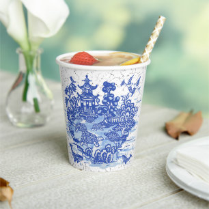 Vasos De Papel Blue Willow Turlow Tortoise Garden