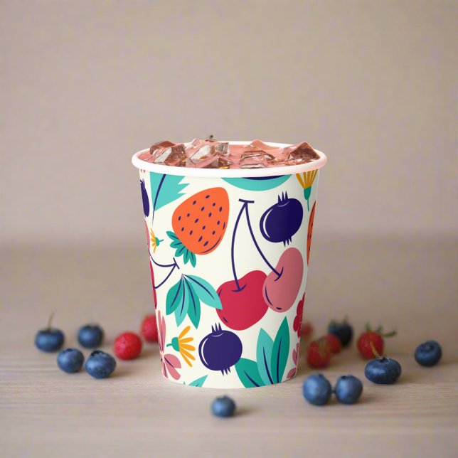 Vasos De Papel Blueberries Fresas Berry Berry Cumpleaños (Subido por el creador)