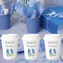 Vasos De Papel Bluebonnets Flowers Texas Baby Shower Chica