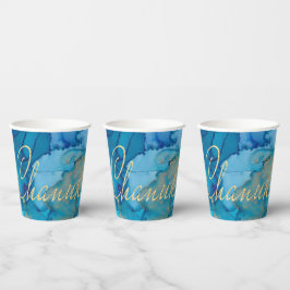 Vasos De Papel Blues y Golds 8 oz.