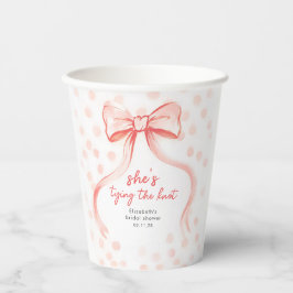 Vasos De Papel Blush Pink Bow Whimsical Minimalist Bridal Shower