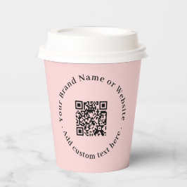 Vasos De Papel Blush Pink QR | Modern Business Promotional Design