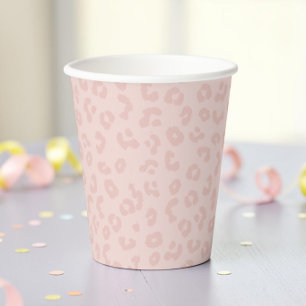 Vasos De Papel Blush Rosa Leopardo Spot Tendencia Boho Chic