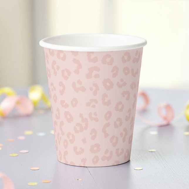 Vasos De Papel Blush Rosa Leopardo Spot Tendencia Boho Chic (Subido por el creador)