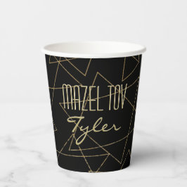 Vasos De Papel BM Bar Bat Mitzvah Gold Stars