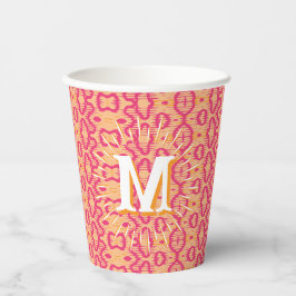 Vasos De Papel Boa Ripple en Rosa + Naranja Personalizado