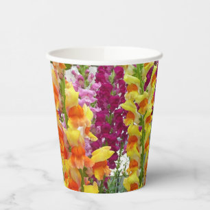 Vasos De Papel Boca de Dragón Floral Colorida